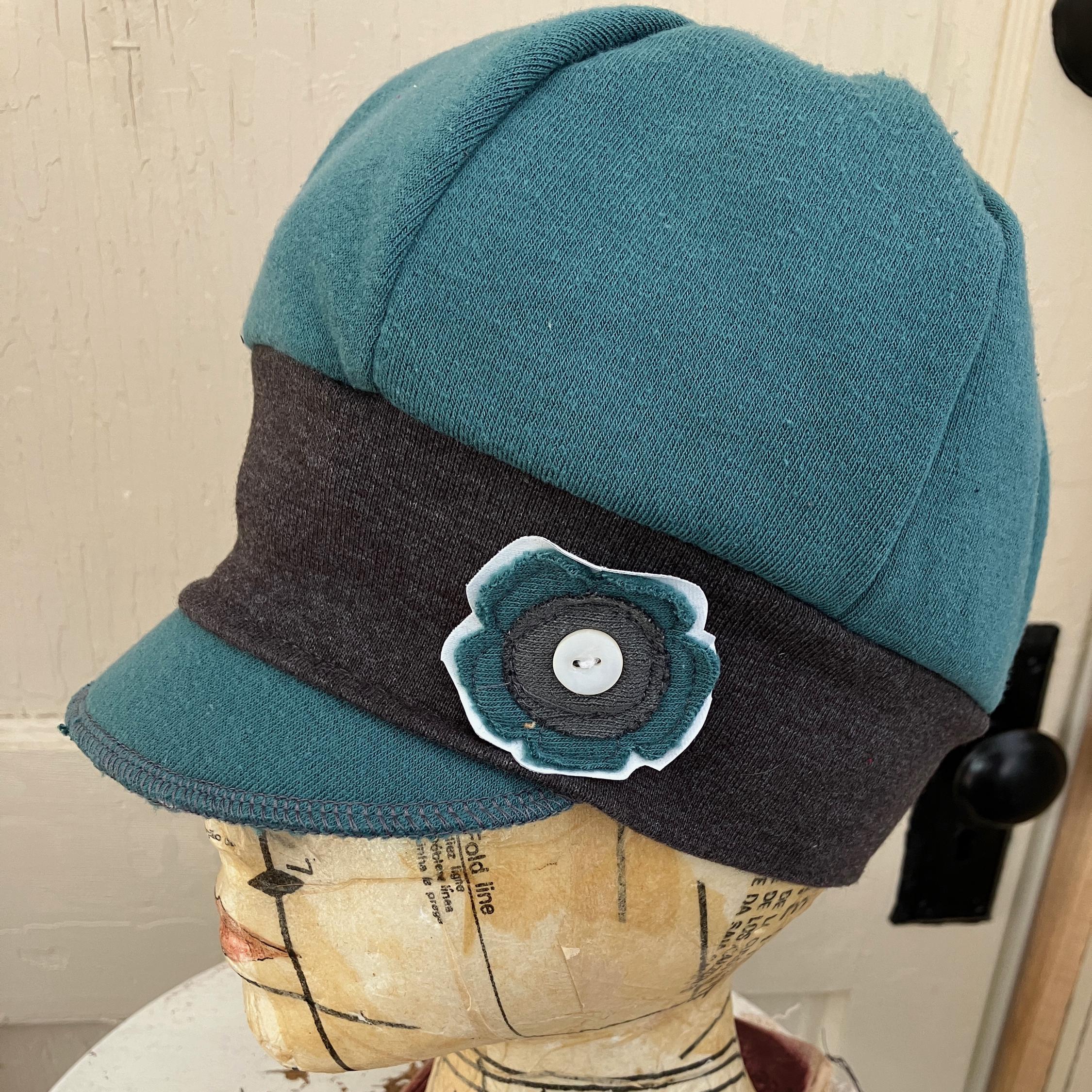 Newsboy Cap Sweater Knit, Fall Winter Hat, Fabric Hat, Chemo