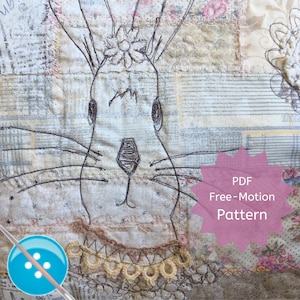 PDF Pattern of Bunny Design for YouTube Class,  PDF Printable Download, Design for Pillow and Journal