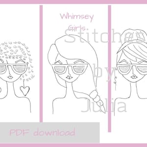 Digital PDF Printable, Whimsey Girls Pattern for YouTube Tutorial