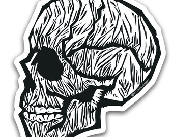 Pegatina de calavera - B&W u holograma