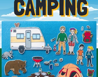 Let's Go Camping Felt /  Flannel Board Set - Create your own story. Preschool. Kindergarten.