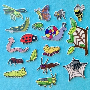 Insects & Bugs - Bustle in the Bushes Felt / Flannel Board Set.  Preschool. Early childhood activity