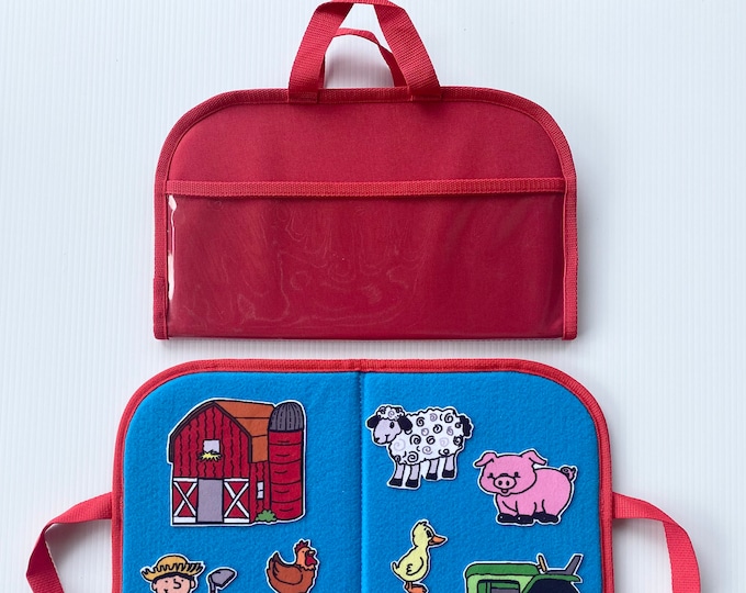 Mini Felt / Flannel Board with handles and storage 14 X16 . Home school resources. Preschool. Indoor Activities