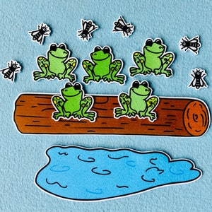 5 Little Speckled Frogs Felt Set / Flannel Board Set