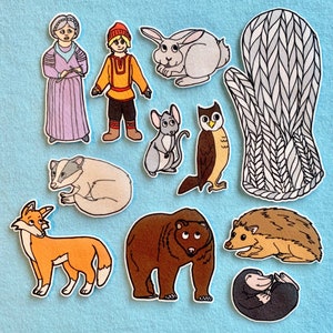 The Mitten Felt Board Story w animals. Popular Children&#39;s Folktale. Teachers. Story time.