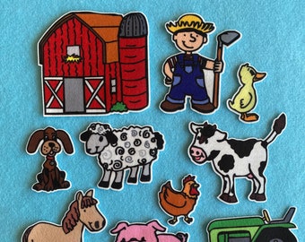 Old MacDonald Had a Farm Felt  Board Set  - Flannel Board Stories w animals. Preschool
