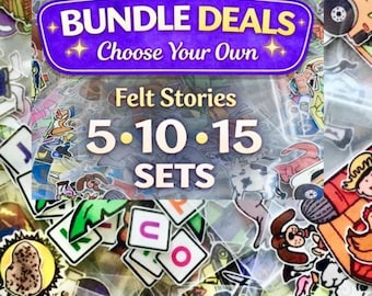 Felt Board Stories. Pre-cut. Bundle & SAVE (You Pick your own. 5,10 or 15) Flannel Sets ......Educational Resources. Preschool , Toddlers.