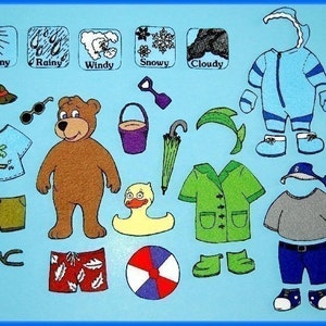 Mr. Weather Bear Dress Up Felt Board Set / Felt Paper Dolls image 1