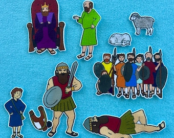 David and Goliath Felt/ Flannel Board Set. Bible Stories. Sunday School. VBS. Church activities. Homeschool. Religious.