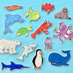 Ocean Animals Creatures -Commotion in the Ocean -Felt Board Set