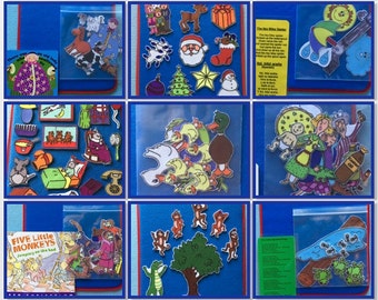 Felt Board Story Pack *ALL IN ONE*  Includes pre-cut felt set, Storytelling Lap Board & book/ or story sheet .Home school. Indoor Activities