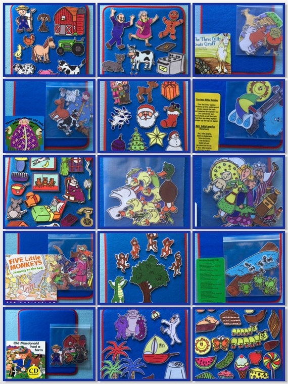 Felt Board Story Pack *ALL IN ONE*  Includes pre-cut felt set, Storytelling Lap Board & book/ or story sheet .Home school. Indoor Activities