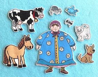 There was an Old Lady that Swallowed a Fly Felt / Flannel Board Set