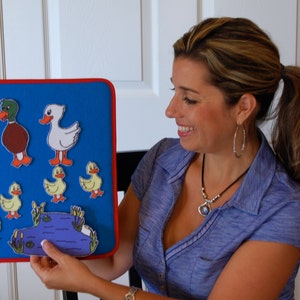 Storytelling Lap Board / Felt Board.  12X13. Elastic Strap on back makes it easy to hold. Home school. Indoor activities