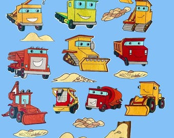 Mighty Mighty Construction Site. Felt Board Story  / Flannel Board Set/ Storytelling Fun. Fun gift for boys. Trucks. Preschool.