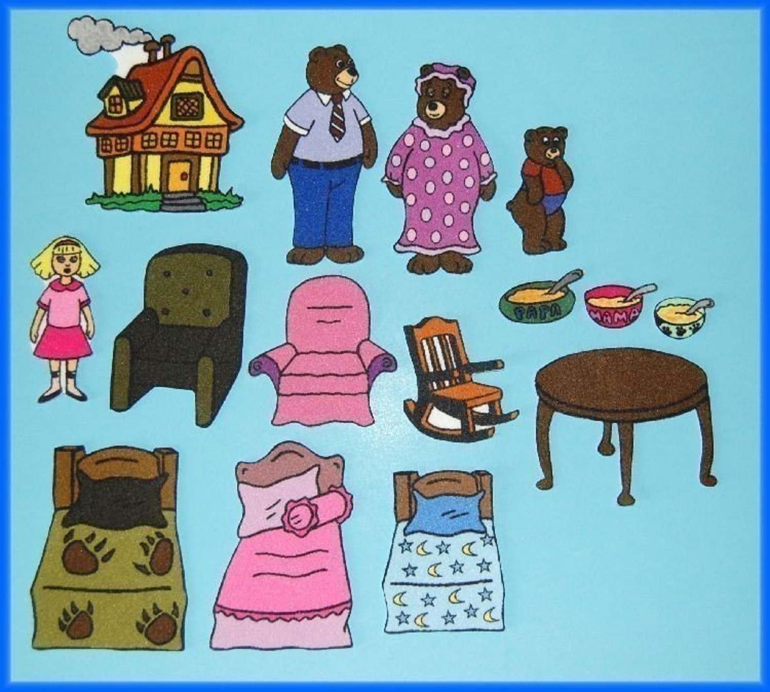 Goldilocks and the 3 Bears Felt Board Story / Flannel Board - Etsy