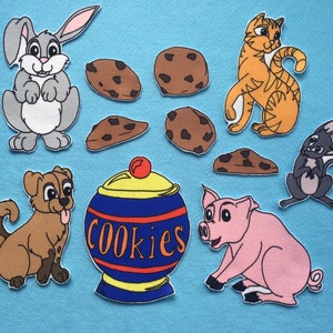 Who Stole the Cookies from the Cookie Jar- Felt  Board Set  - Flannel Board Stories with animals