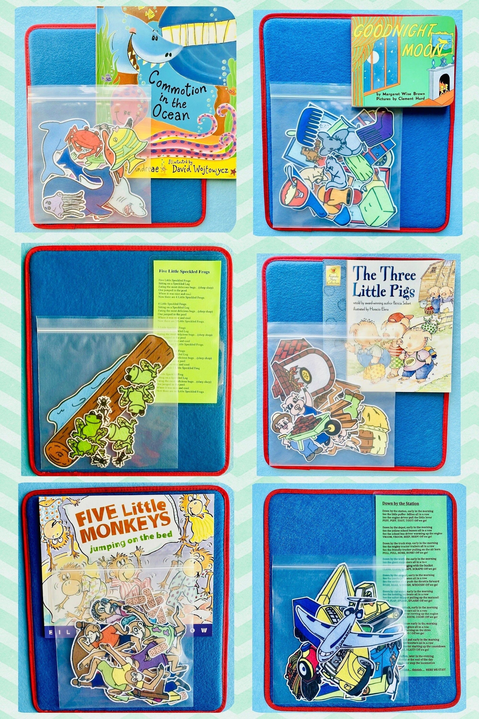 Felt Board Story Pack *ALL IN ONE*  Includes pre-cut felt set, Storytelling Lap Board & book/ or story sheet .Home school. Indoor Activities