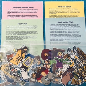 CHEFAN 16 Bible Felt Stories Set – Flannel Board Stories With Storage Binder (Noah's Ark, Nativity, More)