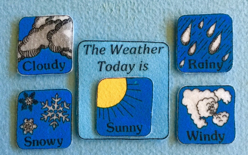 The Weather Bears Felt Board Set. Includes 2 adorable bears to dress. 75 pieces Bild 4