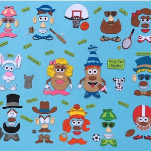 Sweet Potatoes Felt Board Set. Mr. & Mrs. Potato Head.   FEELINGS . 75+ pieces