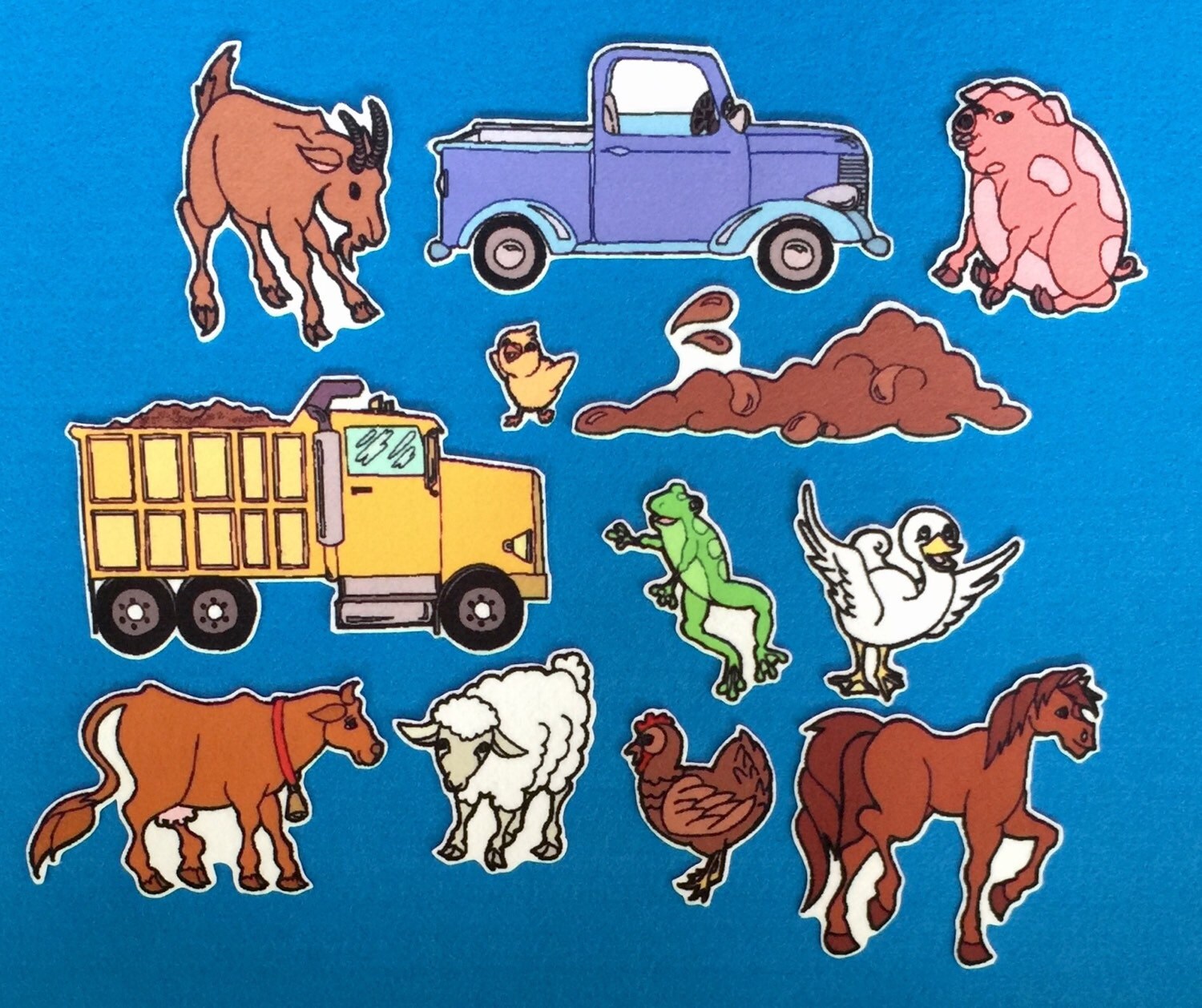 little-blue-truck-felt-board-set-flannel-board-set-storytelling-w-animals-and-trucks-etsy