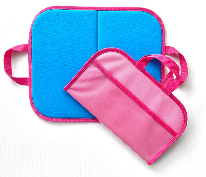 Mini Felt / Flannel Board with handles and storage Blue w/ Blue trim. Travel Kids image 5