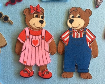 The Weather Bears Felt Board Set.  Includes 2 adorable bears to dress.  75+ pieces