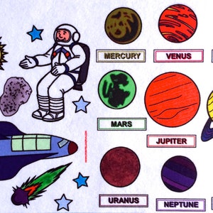 Space Adventures - Solar System Felt Board Set- Planets. Home School Resources. Indoor Activities