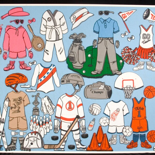 Fun and Games SPORTS  Felt Board Set- includes 2 felt dolls to dress