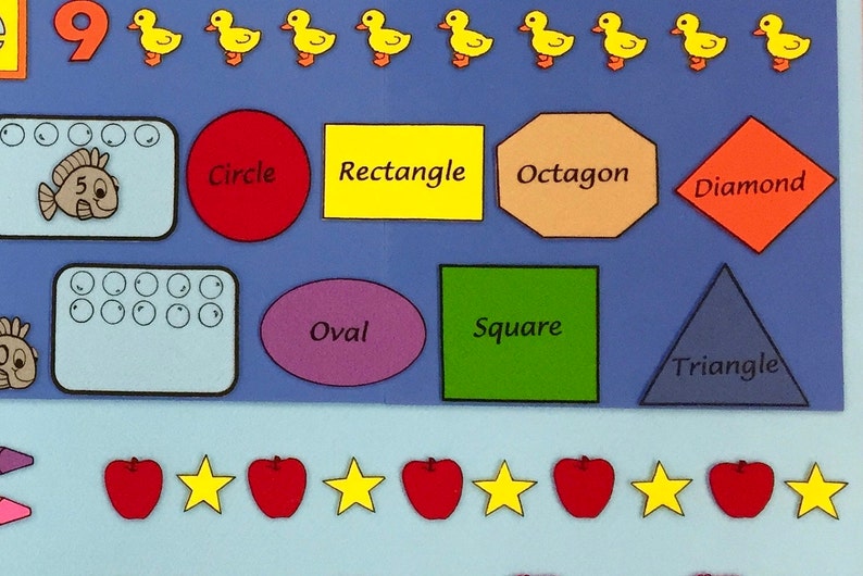 Basic Learning Skills Felt Board Set . Includes letters, numbers, colors, shapes etc. image 2