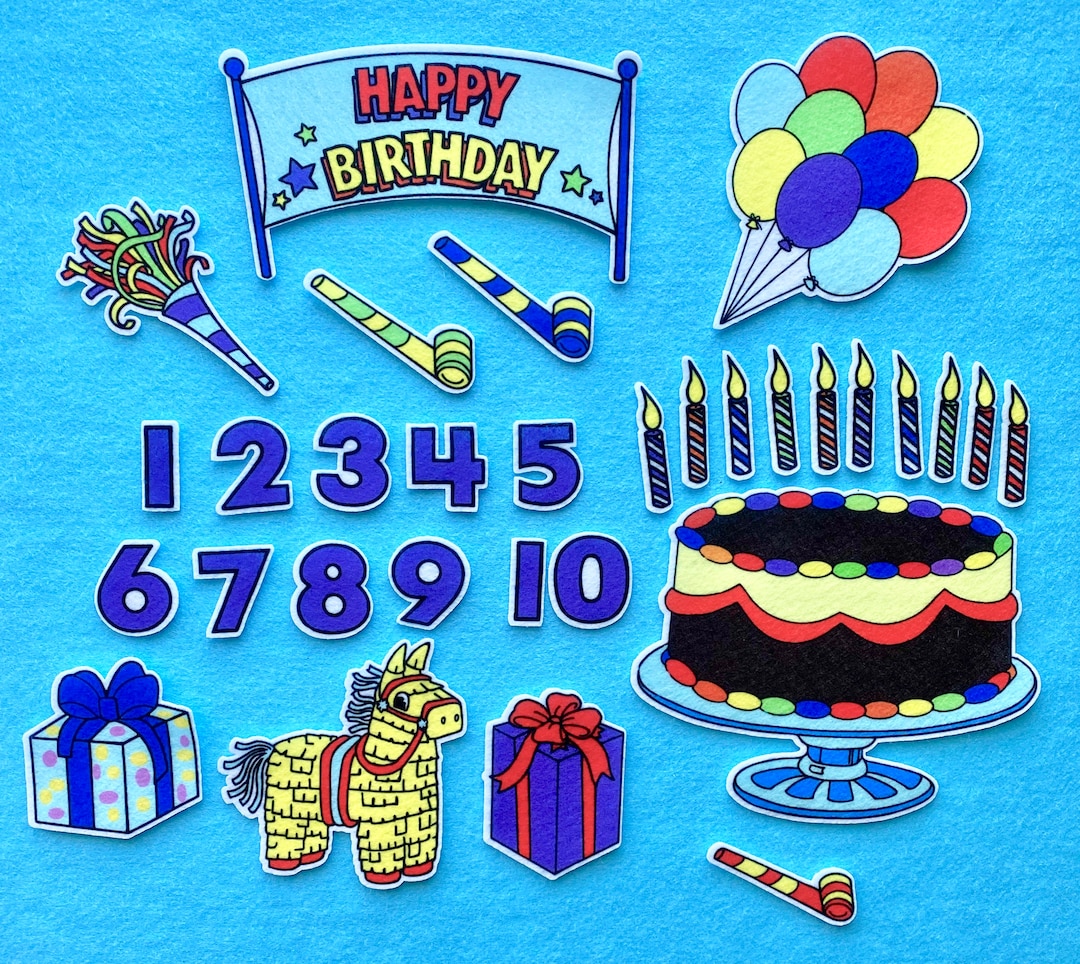 Happy Birthday Felt Board /flannel Board Set/ English & Etsy