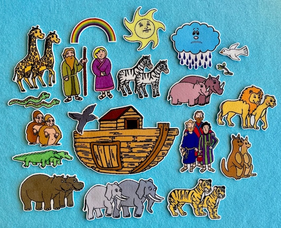 Noah's Ark Bible Story Felt / Flannel Board Set Great - Etsy