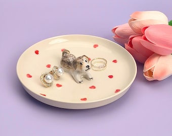 Personalized Pet Portrait Ring Dish: Custom Ceramic Jewelry Holder