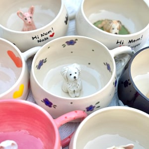 Kubek z portretem zwierzaka: ręcznie robiony ceramiczny kubek do kawy, prezent dla właściciela zwierzaka