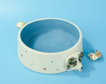Personalized Pet Bowl: Custom Ceramic Dog/Cat Dish with Photo