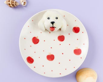 Geschenk für Tierbesitzer, personalisierte Haustier Ring Schale, Haustier Figur Keramik Schmuck Halter, benutzerdefinierte Hund Schmuckstück Schale,
