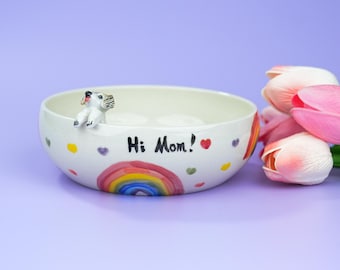 Custom Ceramic Dog Bowl,Personalized Pet Bowl with Name, Perfect Gift for Dog Lovers Pet Lovers Gift, Handmade Ceramic Dog Bowl