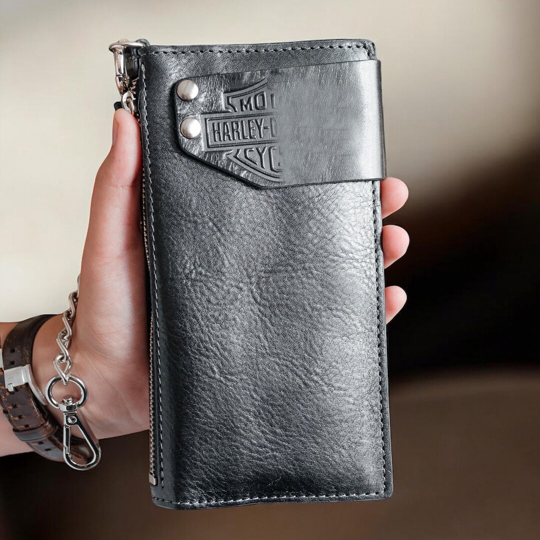 Custom Biker Wallets Personalized Leather Wallet With Chain – Handmade Biker Wallet, Men’s ...