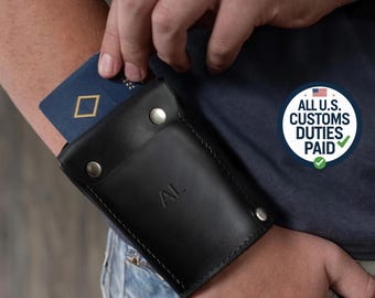 Personalizable Leather Wrist Wallet, Customizable Leather Arm Wallet, Leather Card Holder, Custom Arm Wallet, Leather Wrist Card Holder