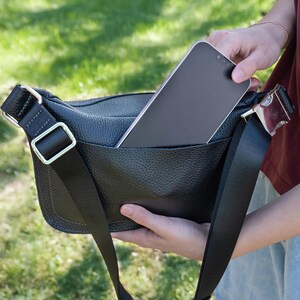 Sac banane minimaliste en cuir unisexe - Sac banane personnalisable - Accessoire mains libres pour homme et femme