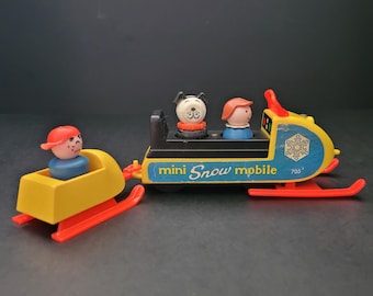 Fisher Price Snowmobile #705/Vintage 1972-73/Collectible Toy/Childhood Memories/Made in USA