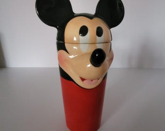 Authentic Disney Theme Parks Exclusive  Mickey Mouse Ceramic Mug, Tall, Removable Head/Lid, Coffee Cup, Unique Design/Made in China