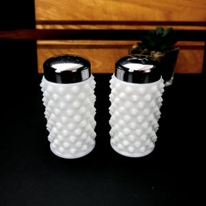Fenton Milk Glass Hobnail Salt and Pepper Shakers/Timeless Classics/Vintage Kitchen/Made in USA