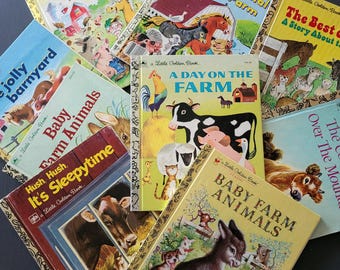 Little Golden Books Farm Friends - Copyrights from 1950 to 1978 - Printed in USA