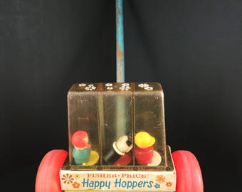 Fisher Price # 121 Happy Hoppers Push Toy -  1969 - Made in USA