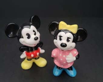 Minnie and Mickey Mouse Porcelain Figurines from 1960's Japan
