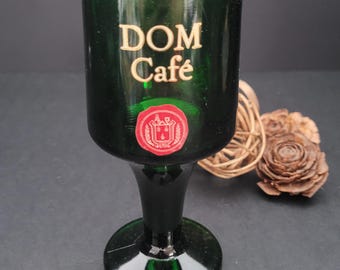 DOM Cafe Emerald Green 5 oz Liqueur Glass/Barware/MCM/1960s-70s/Promotional Barware/Colored Glass
