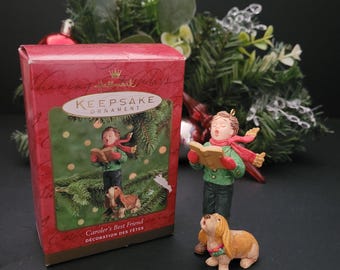 Hallmark Keepsake Ornament 2000/Caroler's Best Friend/Joanne Eschrich, Sculptor/Little Boy and Dog/Made in China