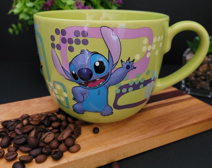 Featured listing image: Stitch Coffee Mug from The Disney Store - Movie Memorabilia - Lilo and Stitch - O'hana - Made in Thailand